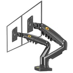 Support de Bureau pour 2 écrans PC LCD LED 17 "- 27" réglage dans Plusieurs Axes, Pivot, Ressort à gaz jusqu'à 2x9 kg