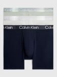 Calvin Klein Modern Structure Cotton Trunks, Pack of 3, Grey/Night Sky/Fern