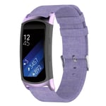 Samsung Gear Fit2 Pro Hengittävä kanvas kangas vaihdettava kellon ranneke metalli soljella - Violetti