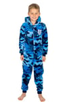 England Football Team Boys Camouflage Fleece Sleepsuit Kids All in One (5-6 Years)