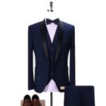 (Veste+Pantalon+Gilet)Costume Homme 3 Pièces Mariage Business Slim Fit Smoking Simple Poitrine À Deux Boutons, Men Suits 3 Piece Pour Fête Confort Blazer