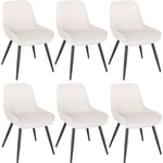 Chaises de Salle à Manger Lot de 6, Chaises Relaxantes en Velours, Ergonomiques avec Dossier, Crème Blanc BH331cm-6 - Woltu