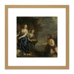 Von Sandrart Odysseus Nausicaa 8X8 Inch Square Wooden Framed Wall Art Print Picture with Mount