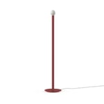 LUMICOM - PURO Lampadaire, 1X E27, max 42W, métal, rouge cowhide, D.4cm H.165cm