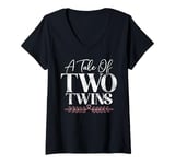 Womens A Tale of two Twins Twin Mom V-Neck T-Shirt