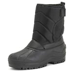 Hommes Boue Nylon Sangle Canard Neige Hiver Pluie De Plein Air Bottes - BLK42 - AYC0147