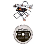 Evolution Power Tools Rage 5-S Multi-Purpose Table Saw (230 V) with Wood Carbide-Tipped Blade, 255 mm