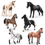 Terra by Battat - Figurines de chevaux de 15 cm - 6 pièces - Ensemble de jouets chevaux - Animales réalistes en plastique – Chevaux de collection, décorations de fête, cadeau pour enfants, 3 ans Plus