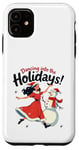 Coque pour iPhone 11 Bonhomme de neige Dancing into the Holidays Princesse Cadeau Homme Femme