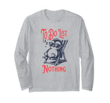 Cute Penguin To Do List Nothing Summer Vacation Long Sleeve T-Shirt