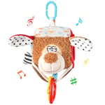 Aolso Jouets de Poussette, Jouets Peluche Suspendus, Jouet pour lit d'enfant, Jouets éducatifs Sensoriels à Contraste élevé, Jouets de siège d'auto pour Nouveau-né(Chiot)