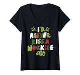 Star Wars Rather Kiss A Wookiee Stitch Christmas T-Shirt avec Col en V