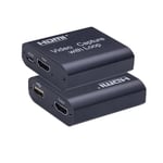 Boîtier d'enregistrement vidéo en Streaming 4K,HDMI vers USB 2.0,carte d'acquisition,micro,sortie Audio,pour jeux vidéo en direct sur PC - Type Black