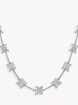 Jools by Jenny Brown Square Cubic Zirconia Bar Necklace, Silver