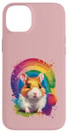 Coque pour iPhone 14 Plus hamster accessoire drôle meme animaux anniversaire enfant multicolore