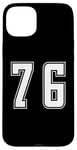 iPhone 15 Plus White Number 76 Team Junior Sports Numbered Uniform Case