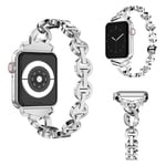 Apple Watch Series 5 44mm 8-formad glänsande strass klockarmband - Silver