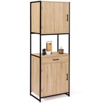 Buffet De Cuisine 60 Cm Detroit Meuble 2 Portes Design Industriel + Tiroir