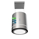 Cecotec Hotte aspirante 44cm îlot Rond Bolero Flux Cre 448000 Inox A++. Finition Inox, Aspiration 800M3/H, Moteur 210W, Commande Electronique, Lumière, Filtre à Charbon