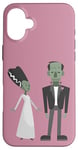 iPhone 16 Plus happy valentines bride frankenstein monster creepy spooky Case