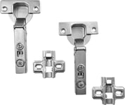 110 Degré Complètement Recouvrante Charnieres Standard avec Amortisseur Mécanisme de Fermeture Automatique Charnière pour Armoires de Porte Cuisine et Amortissement Soft Close Lot de 2