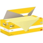 Post-it-lappar - POST-IT - Pack Promo 18 Block + 6 GRATIS - 100 Ark - Gul Kanariefågel - 76 mm x 127 mm