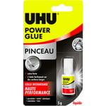 UHU Power glue liquide pinceau - colle extra forte, instantanée, sans solvants, transparente, pinceau applicateur intégré, tubes 5g