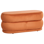 Banquette Moderne Pouf d'Appoint Rembourré en Velours Orange Ellendale