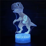 Dinosaurie 3d led nattlampa lampa 7 färger bordslampor leksaker present till barn heminredning