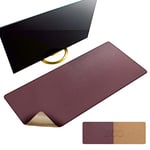 MAIDERN Tapis de bureau en cuir et liège,Tapis de souris 100x40cm, Sous-mains bureau en cuir PU imperméable, Sous main bureau pour le bureau et la maison (Vin Rouge) …