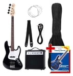 Pack Basse Electrique Guitare Jazz Bass JB-Style Set Amplificateur Housse Noir