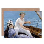 Artery8 Edouard Manet Boating Painting Fine Art Greeting Card Plus Envelope Blank Inside Bateau La peinture