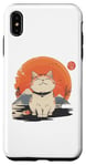 Coque pour iPhone XS Max Coucher de soleil vintage chaton amoureux art japonais chat mignon