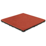 Dalle en caoutchouc avec couche supérieure en EPDM - 50 x 50 cm - 45 mm - Rouge (RAL 3016)