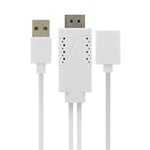 Câble USB Femelle MHL Vers HDMI Mâle Et USB Mâle Smartphone / Tablette - Blanc