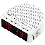 Portable Sans Fil Bluetooth LED Horloge Mini Haut-Parleur avec écran Carte Ordinateur Lecteur Alarme Radio Haut-parleurs pour Téléphone, Blanc