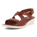 ECCO Women's Felicia Sandal Heeled San, Cognac, 3.5 UK