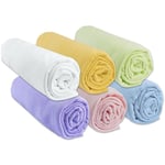 Drap housse 40x80 / 40x90 100% Coton Multicouleur (Lot de 6)