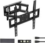 Support Mural Tv 26-65 Pouces - Fixation Murale Tv Peut Contenir Jusqu'À 35Kg, Accroche Television Mural Orientable (± 45°), Incline (+8°,-12°) Et Étend, Support Vesa Pour Tv Plat/ Incurvé