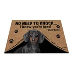 BAGEYOU Paillasson personnalisé avec Inscription « My Love Dog Cocker » Inscription « Not Need to Knock I Know You 're Here » L - 35.4"x23.6" Teckel