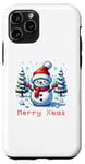 iPhone 11 Pro 8-Bit Pixel Art Style Snowman Winter Xmas Scene Case