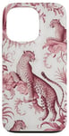 iPhone 13 Pro French Pink Toile Chinoiserie Leopards Case