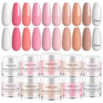 Saviland Acrylic Powder Set: Keratin Acrylic Nail Powder 10 Nudes Color Acrylic Powder Ultra Fine Powder Nail Extension Nail Carving 3D Nail Art Quick Dry Acrylic Nails Design Professional Nail Salon