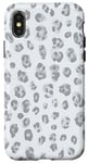 Coque pour iPhone X/XS Imprimé léopard blanc gris guépard mignon tendance