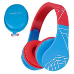 Bluetooth Headphones for kids, PowerLocus Wireless Foldable Headphones Over Ear, Headphone with Microphone, 85DB Volume Limit, Wireless &Wired Headset with Micro SD/TF for Smartphone/Online Class/iPad