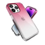 Speck Coque Transparente pour iPhone 14 Pro – Protection Contre Les Chutes, MagSafe – Coque de téléphone Fine Double Couche résistante aux Rayures pour iPhone 14 Pro de 6,1 Pouces – Dégradé numérique