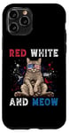 Coque pour iPhone 11 Pro Rouge Blanc Et Miaou