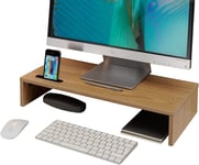 TTAP Oak Wood Monitor Stand/TV Desk Stand/PC Monitor Riser/Desk Organiser with /