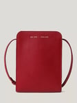 Jigsaw Leather Crossbody Phone Bag, Red