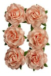 Scrapberrys Mulberry pappersrosor Jubilee - 30 mm Salmon Pink 6 st